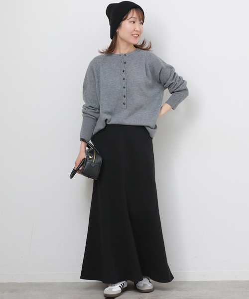 JOURNAL STANDARD relume（ジャーナルスタンダード　レリューム）の「《追加 / 新色》CTダンボールフレアスカート（スカート・レディース・ブラウン/ブラック/グレー・FREE）」の4枚目の写真