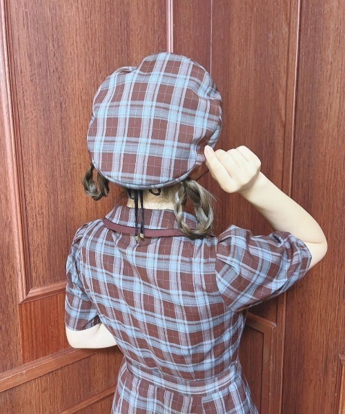 F i.n.t（フィント）の「タイ付きダブルカラーチェックワンピース（ワンピース・レディース・ブラック/ボルドー・FREE）」の19枚目の写真