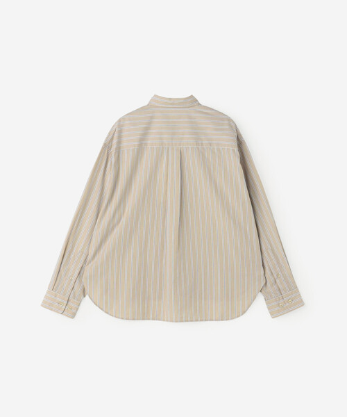 GYMPHLEX（ジムフレックス）の「Gymphlex | コットンストライプ ショートボタンダウン長袖シャツ WOMEN（シャツ/ブラウス・レディース・ベージュ系その他・12）」の4枚目の写真