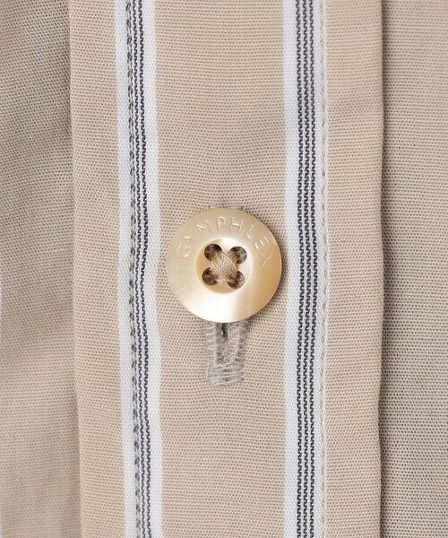 GYMPHLEX（ジムフレックス）の「Gymphlex | コットンストライプ ショートボタンダウン長袖シャツ WOMEN（シャツ/ブラウス・レディース・ベージュ系その他・12）」の8枚目の写真