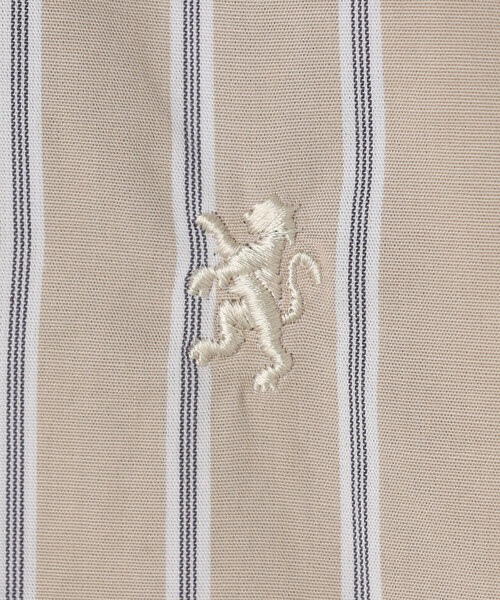 GYMPHLEX（ジムフレックス）の「Gymphlex | コットンストライプ ショートボタンダウン長袖シャツ WOMEN（シャツ/ブラウス・レディース・ベージュ系その他・12）」の9枚目の写真