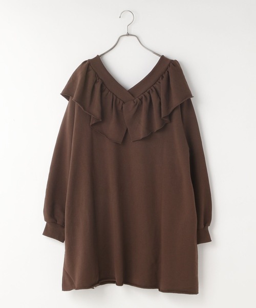 LOWRYS FARM（ローリーズファーム）の「ウラケフリルミニワンピース  589580（ワンピース・レディース・ブラウン/ライトグレー/ブラック/ピンク・FREE）」の3枚目の写真