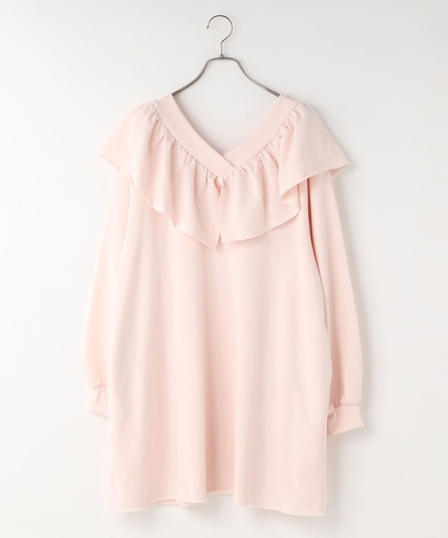 LOWRYS FARM（ローリーズファーム）の「ウラケフリルミニワンピース  589580（ワンピース・レディース・ブラウン/ライトグレー/ブラック/ピンク・FREE）」の4枚目の写真