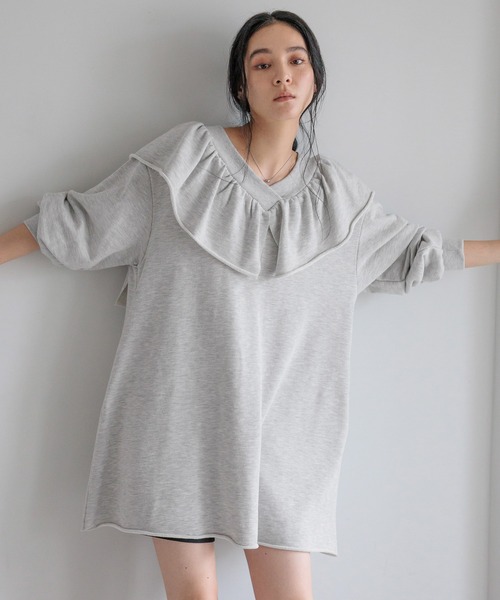 LOWRYS FARM（ローリーズファーム）の「ウラケフリルミニワンピース  589580（ワンピース・レディース・ブラウン/ライトグレー/ブラック/ピンク・FREE）」の19枚目の写真