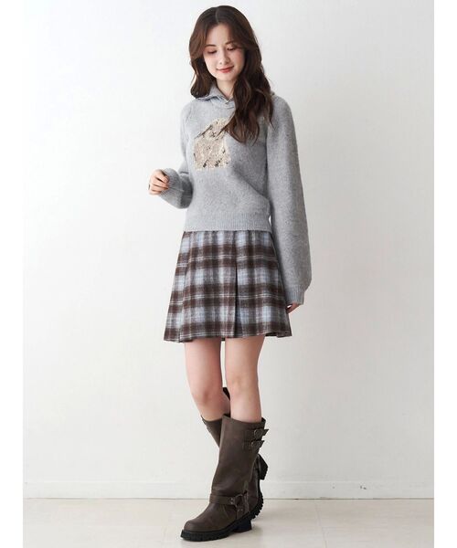 CALNAMUR（カルナムール）の「ラビットデザインショートニット（ニット/セーター・レディース・ライトグレー/ブラウン・FREE）」の15枚目の写真