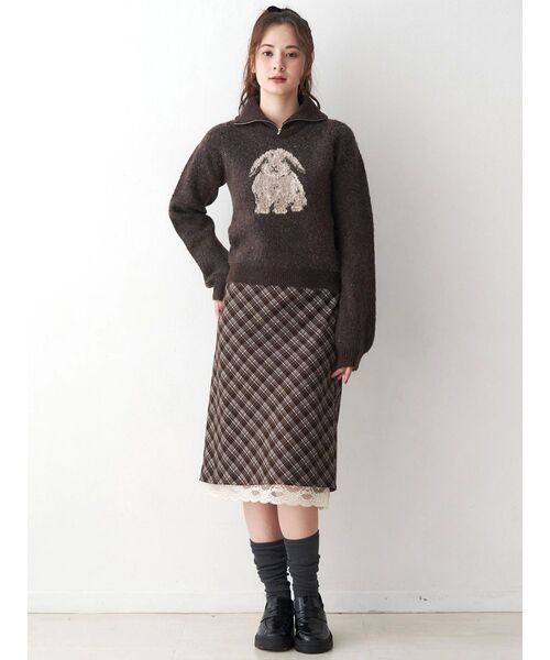 CALNAMUR（カルナムール）の「ラビットデザインショートニット（ニット/セーター・レディース・ライトグレー/ブラウン・FREE）」の18枚目の写真