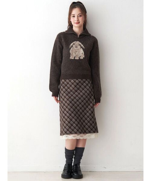 CALNAMUR（カルナムール）の「ラビットデザインショートニット（ニット/セーター・レディース・ライトグレー/ブラウン・FREE）」の19枚目の写真