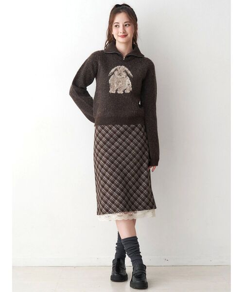 CALNAMUR（カルナムール）の「ラビットデザインショートニット（ニット/セーター・レディース・ライトグレー/ブラウン・FREE）」の20枚目の写真