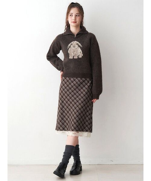 CALNAMUR（カルナムール）の「ラビットデザインショートニット（ニット/セーター・レディース・ライトグレー/ブラウン・FREE）」の21枚目の写真