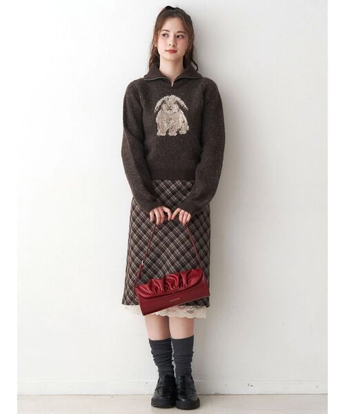 CALNAMUR（カルナムール）の「ラビットデザインショートニット（ニット/セーター・レディース・ライトグレー/ブラウン・FREE）」の22枚目の写真