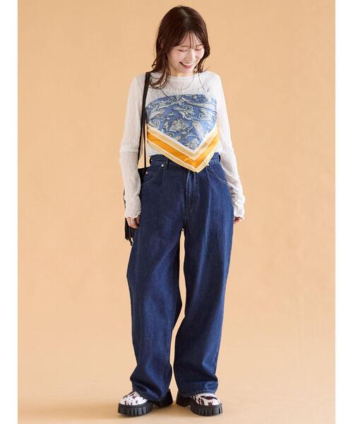 ehka sopo(エヘカソポ)の「ペイズリー柄スカーフ(ストール/ショール・レディース・ブルー・F)」の9枚目の写真