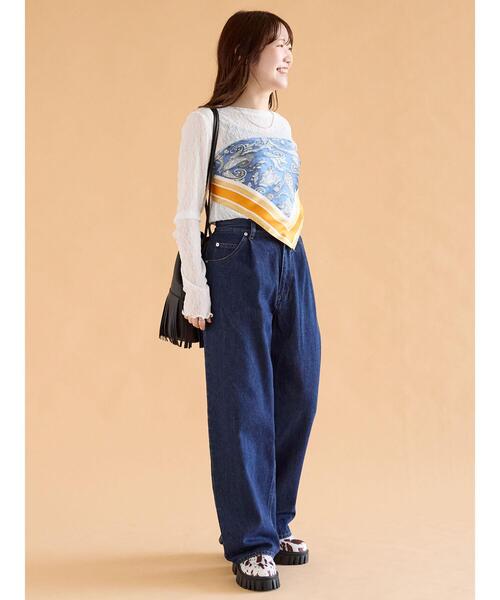 ehka sopo(エヘカソポ)の「ペイズリー柄スカーフ(ストール/ショール・レディース・ブルー・F)」の11枚目の写真