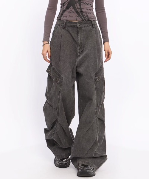 almo(アルモ)の「【LAMPOON】ピグメントダイカーゴパンツ(カーゴパンツ・レディース・カーキ/グレー・SMALL/MEDIUM/LARGE)」の2枚目の写真