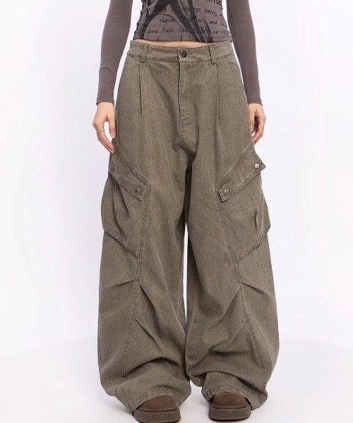almo(アルモ)の「【LAMPOON】ピグメントダイカーゴパンツ(カーゴパンツ・レディース・カーキ/グレー・SMALL/MEDIUM/LARGE)」の3枚目の写真