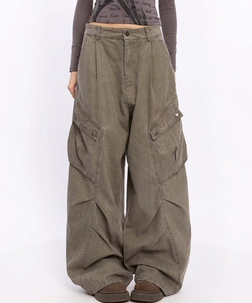 almo(アルモ)の「【LAMPOON】ピグメントダイカーゴパンツ(カーゴパンツ・レディース・カーキ/グレー・SMALL/MEDIUM/LARGE)」の4枚目の写真