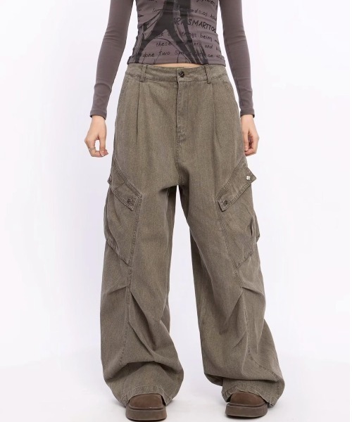 almo(アルモ)の「【LAMPOON】ピグメントダイカーゴパンツ(カーゴパンツ・レディース・カーキ/グレー・SMALL/MEDIUM/LARGE)」の5枚目の写真
