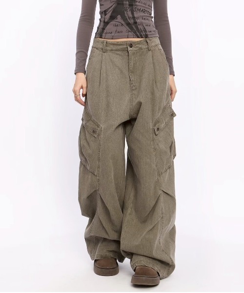 almo(アルモ)の「【LAMPOON】ピグメントダイカーゴパンツ(カーゴパンツ・レディース・カーキ/グレー・SMALL/MEDIUM/LARGE)」の6枚目の写真
