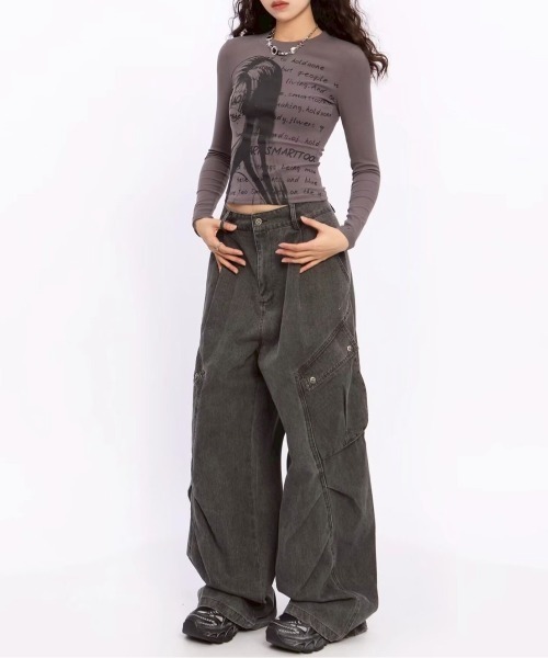 almo(アルモ)の「【LAMPOON】ピグメントダイカーゴパンツ(カーゴパンツ・レディース・カーキ/グレー・SMALL/MEDIUM/LARGE)」の9枚目の写真
