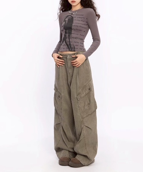 almo(アルモ)の「【LAMPOON】ピグメントダイカーゴパンツ(カーゴパンツ・レディース・カーキ/グレー・SMALL/MEDIUM/LARGE)」の11枚目の写真
