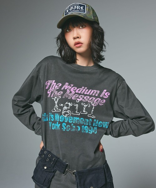 X-girl(エックスガール)の「LOGO PATCH 6PANEL CAP(キャップ・レディース・ブラック/カモフラージュ/パープル・ONE SIZE)」の11枚目の写真