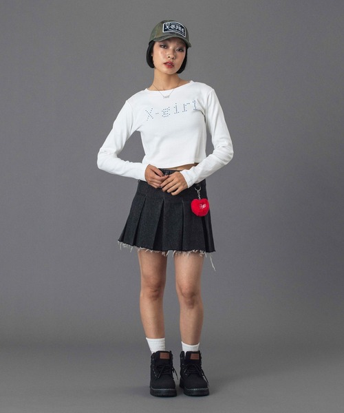 X-girl(エックスガール)の「LOGO PATCH 6PANEL CAP(キャップ・レディース・ブラック/カモフラージュ/パープル・ONE SIZE)」の13枚目の写真