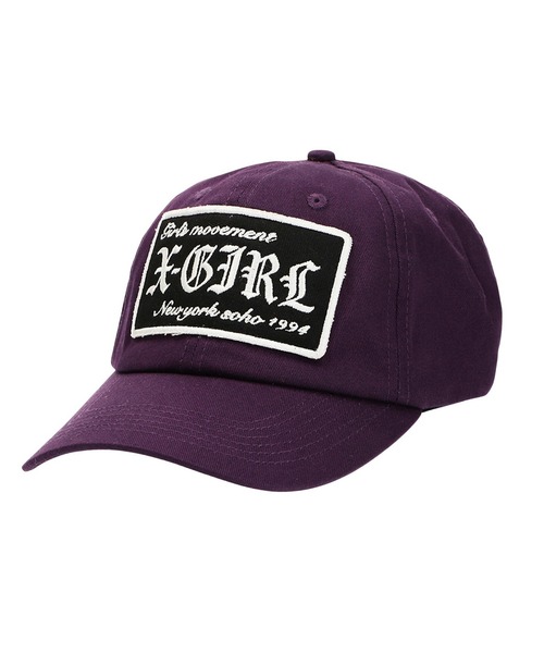 X-girl(エックスガール)の「LOGO PATCH 6PANEL CAP(キャップ・レディース・ブラック/カモフラージュ/パープル・ONE SIZE)」の18枚目の写真