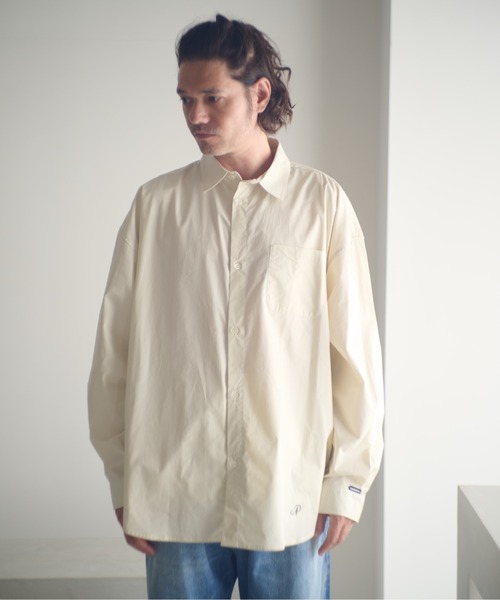 ADAM PATEK（アダムパテック）の「ADAMPATEK/James Fabric typewriter shirt/ジェームスファブリック刺繍入りタイプライターシャツ（シャツ/ブラウス・メンズ・ブラック/ホワイト/ベージュ・1/2）」の3枚目の写真