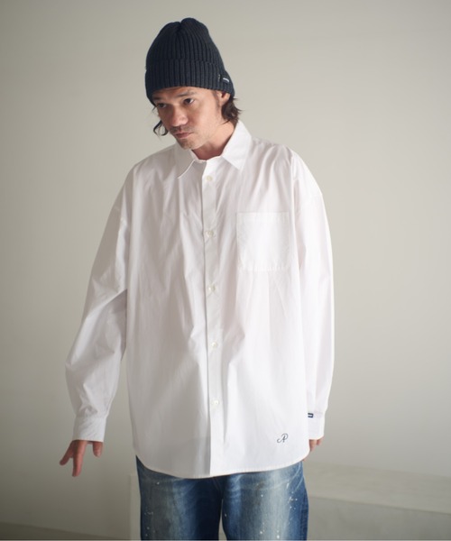 ADAM PATEK（アダムパテック）の「ADAMPATEK/James Fabric typewriter shirt/ジェームスファブリック刺繍入りタイプライターシャツ（シャツ/ブラウス・メンズ・ブラック/ホワイト/ベージュ・1/2）」の2枚目の写真