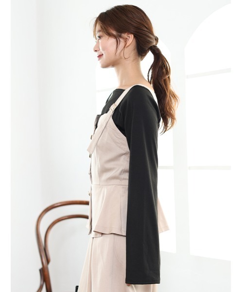 fifth(フィフス)の「ペプラムビスチェ風オールインワン(つなぎ/オールインワン・レディース・ブラック/ベージュ・M/XS)」の13枚目の写真