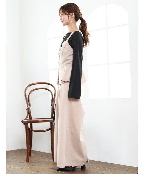 fifth(フィフス)の「ペプラムビスチェ風オールインワン(つなぎ/オールインワン・レディース・ブラック/ベージュ・M/XS)」の5枚目の写真