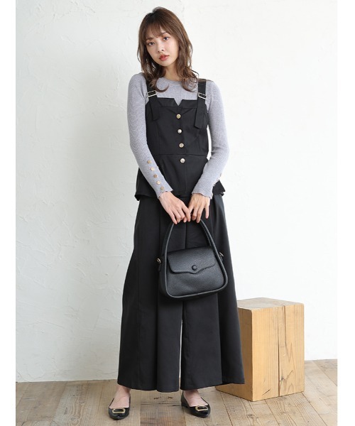 fifth(フィフス)の「ペプラムビスチェ風オールインワン(つなぎ/オールインワン・レディース・ブラック/ベージュ・M/XS)」の20枚目の写真