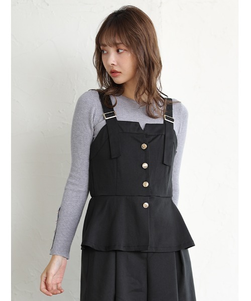 fifth(フィフス)の「ペプラムビスチェ風オールインワン(つなぎ/オールインワン・レディース・ブラック/ベージュ・M/XS)」の9枚目の写真