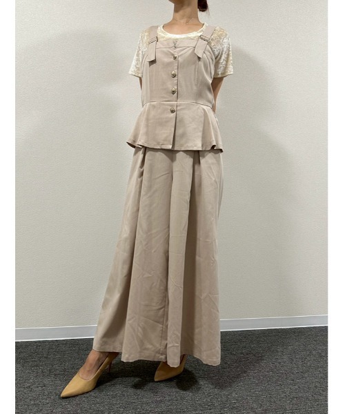 fifth(フィフス)の「ペプラムビスチェ風オールインワン(つなぎ/オールインワン・レディース・ブラック/ベージュ・M/XS)」の3枚目の写真