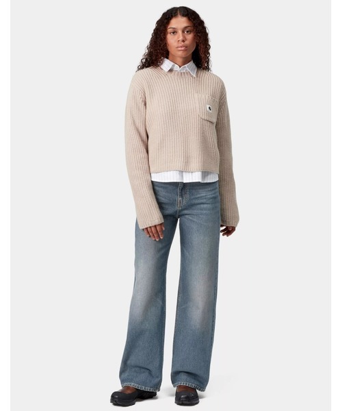 Carhartt WIP（カーハートダブリューアイピー）の「Carhartt WIP/カーハートダブリューアイピー W JANE PANT デニムパンツ I030497（デニムパンツ・レディース・ブラック/ライトインディゴブルー・24inch/25inch）」の6枚目の写真