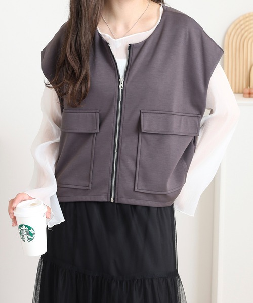 セール】フロントZIPポケットデザインベスト（ベスト）｜FUNALIVE