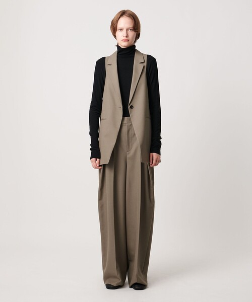 AEWEN MATOPH（イウエン マトフ）の「＜AEWEN MATOPH＞ウールモヘヤ アメリカンスリーブベスト（ベスト・レディース・ベージュ/ブラック・FREE）」の3枚目の写真