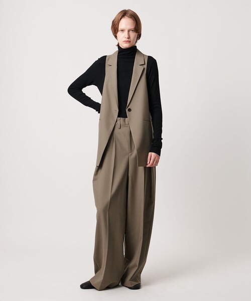 AEWEN MATOPH（イウエン マトフ）の「＜AEWEN MATOPH＞ウールモヘヤ アメリカンスリーブベスト（ベスト・レディース・ベージュ/ブラック・FREE）」の4枚目の写真