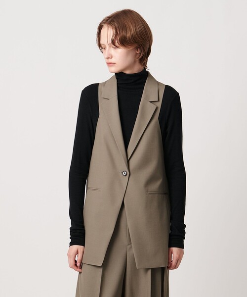 AEWEN MATOPH（イウエン マトフ）の「＜AEWEN MATOPH＞ウールモヘヤ アメリカンスリーブベスト（ベスト・レディース・ベージュ/ブラック・FREE）」の6枚目の写真