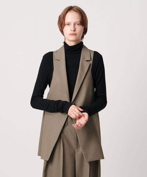 AEWEN MATOPH（イウエン マトフ）の「＜AEWEN MATOPH＞ウールモヘヤ アメリカンスリーブベスト（ベスト・レディース・ベージュ/ブラック・FREE）」の10枚目の写真