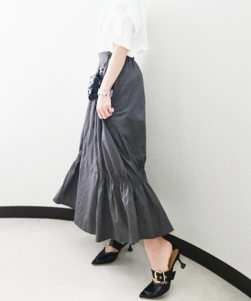 CRYSTAL BALL（クリスタルボール）の「Lace Ribbon Skirt（スカート・レディース・ホワイト系その他/チャコールグレー・FREE）」の13枚目の写真