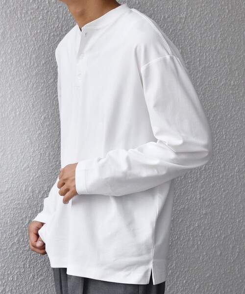 SHIPS any:〈抗菌防臭/遮熱等〉マルチファンクション ヘンリーネック T