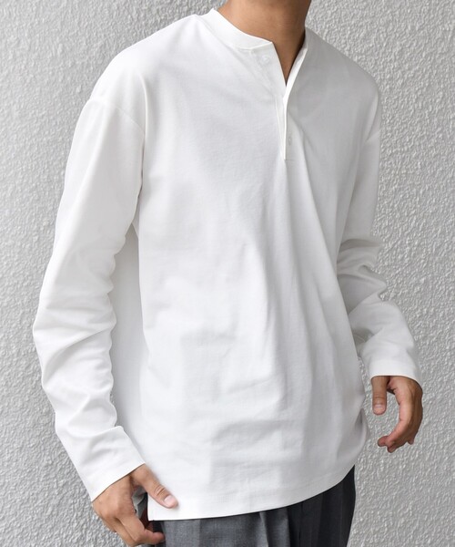 SHIPS any:〈抗菌防臭/遮熱等〉マルチファンクション ヘンリーネック T