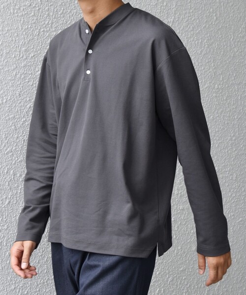 SHIPS any（シップス エニィ）の「SHIPS any:〈抗菌防臭/遮熱等〉マルチファンクション ヘンリーネック Tシャツ(ロンT)◇（Tシャツ/カットソー・メンズ・ブラック/ベージュ/ホワイト/ダークグレー・X-LARGE/LARGE/MEDIUM/SMALL）」の7枚目の写真