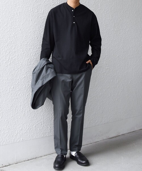 SHIPS any（シップス エニィ）の「SHIPS any:〈抗菌防臭/遮熱等〉マルチファンクション ヘンリーネック Tシャツ(ロンT)◇（Tシャツ/カットソー・メンズ・ブラック/ベージュ/ホワイト/ダークグレー・X-LARGE/LARGE/MEDIUM/SMALL）」の18枚目の写真