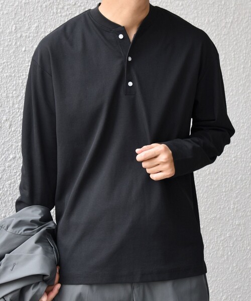 SHIPS any:〈抗菌防臭/遮熱等〉マルチファンクション ヘンリーネック T