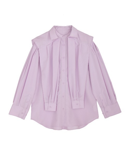Ameri(アメリ)の「DOUBLE LAYER DESIGN SHIRT(シャツ/ブラウス・レディース・ホワイト/パープル/ストライプ・FREE)」の14枚目の写真