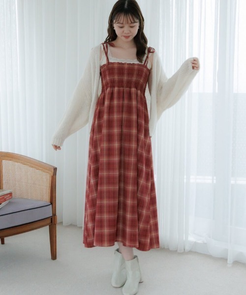 ワンピース確認用 CHECK CAMISOLE ONEPIECE/チェックキャミソールワンピース