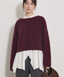 qualite | 「新色登場！上質な肌ざわり」フォックスウールショートプルオーバー/ニット/秋服/冬服/バーガンディ/ハイゲージニット(ニット/セーター)