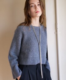 qualite | 「上質な肌ざわり」フォックスウールショートプルオーバー/ニット/秋服/冬服/バーガンディ/ハイゲージニット(ニット/セーター)