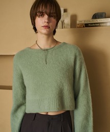 qualite | 「上質な肌ざわり」フォックスウールショートプルオーバー/ニット/秋服/冬服/バーガンディ/ハイゲージニット(ニット/セーター)